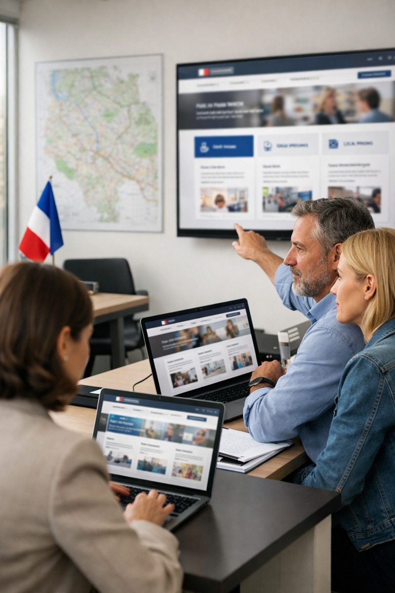 Interface digitale secteur public orientée parcours usagers