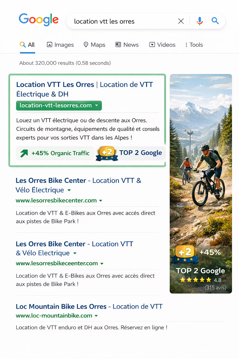 Visibilité SEO et acquisition pour un site touristique